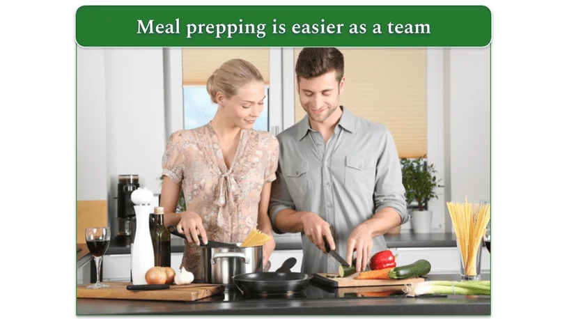 Image of a couple meal prepping