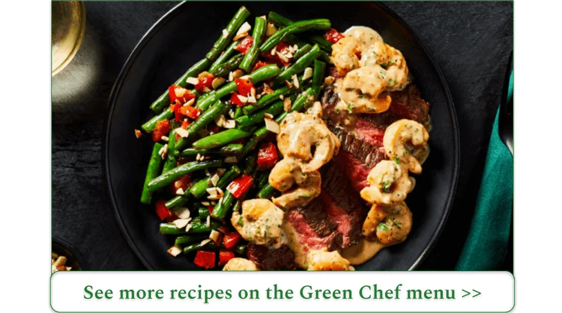 Green Chef's Steak & Shrimp With Creamy Truffle Sauce