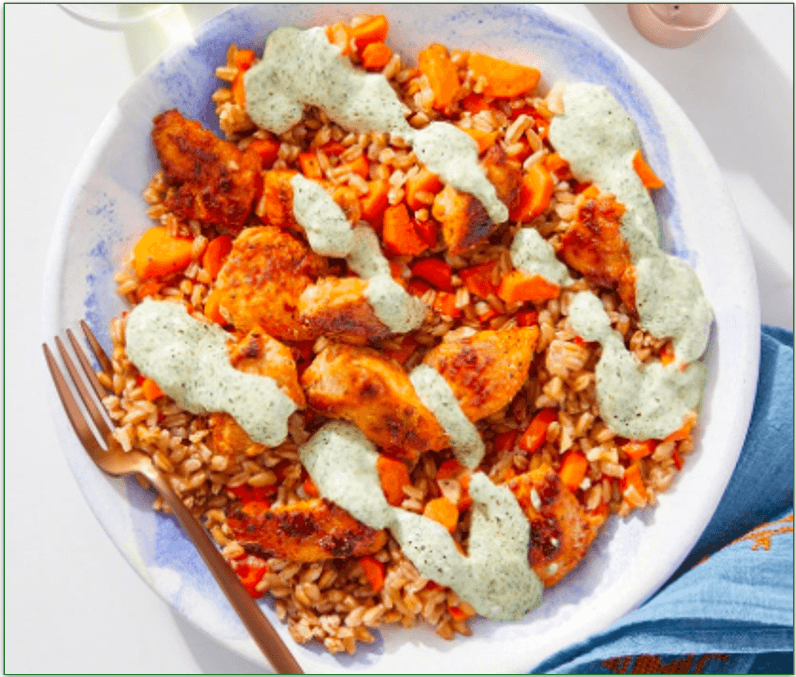 Blue Apron's Smoky Chicken & Spicy Carrot Farro
