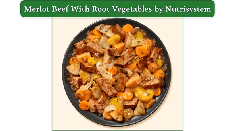 Nutrisystem's Merlot Beef recipe in a dish