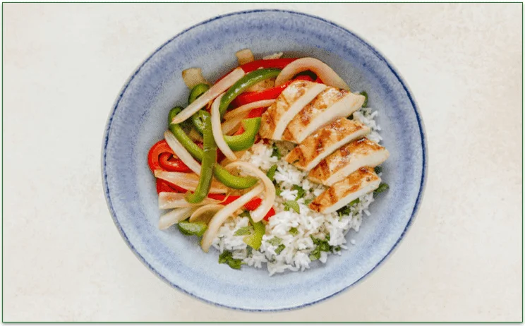 Chicken Fajita Bowl with Cilantro Rice by Territory Foods