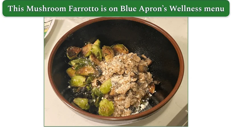 Blue Apron’s Mushroom Farrotto in a bowl
