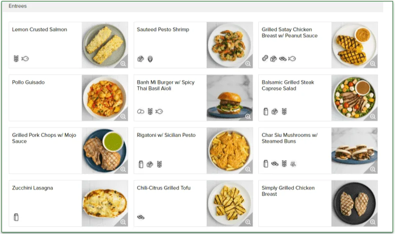 Feast and Fettle's entree menu