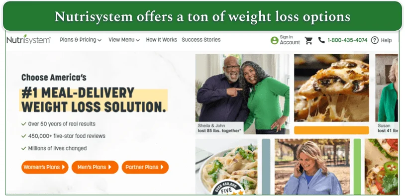 Nutrisystem's homepage