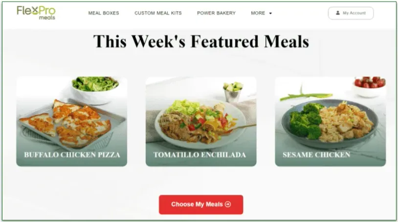 Featured dishes on FlexPro's menu