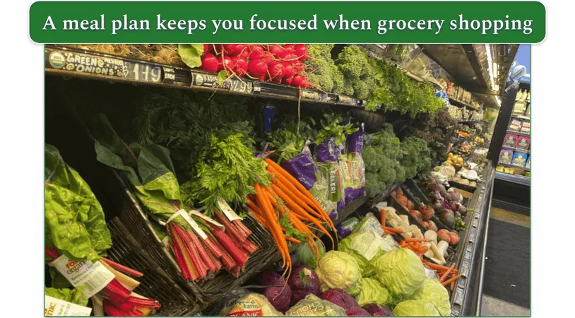 Vegetables in a grocery store