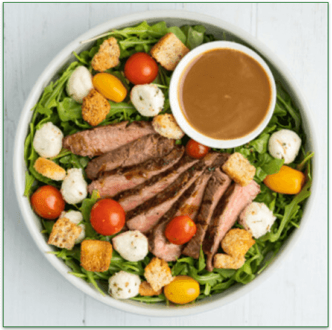 Feast & Fettle's Balsamic Grilled Steak Caprese Salad