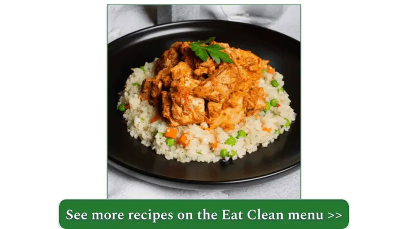 Keto Chicken Tikka Masala Bowl with Low-Carb Cauliflower Rice from Eat Clean