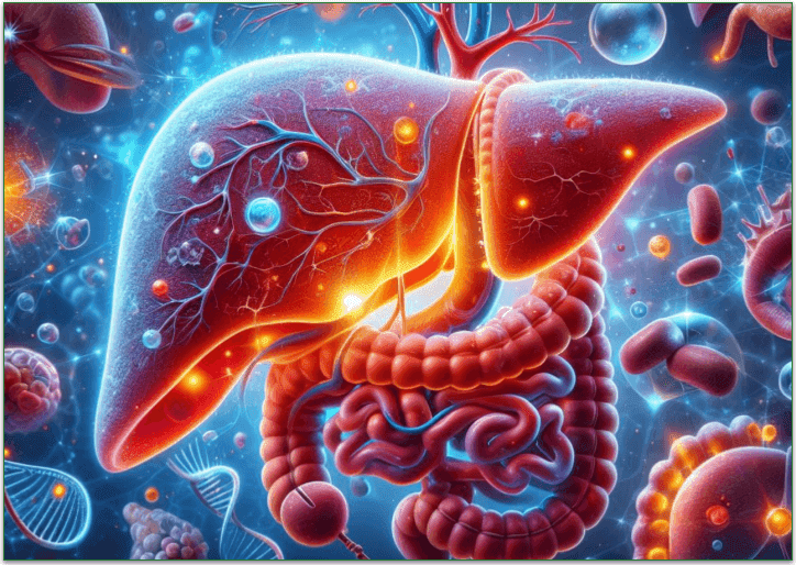 Stylized illustration of a liver