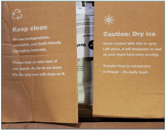 The recycling and storage information is clear