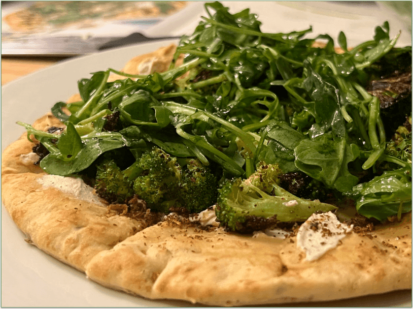 Photo of Purple Carrot's soy-free Roasted Broccoli Flatbread recipe