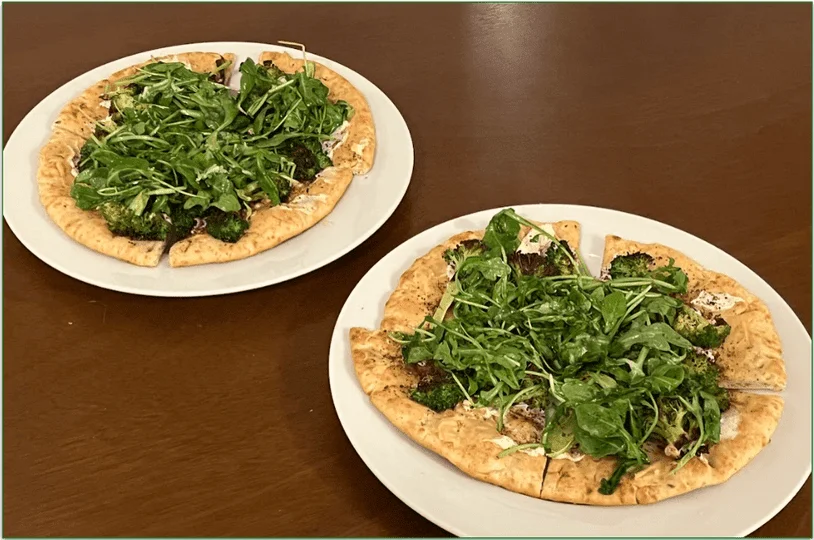 Image of Purple Carrot's Roasted Broccoli Flatbread cooked at home
