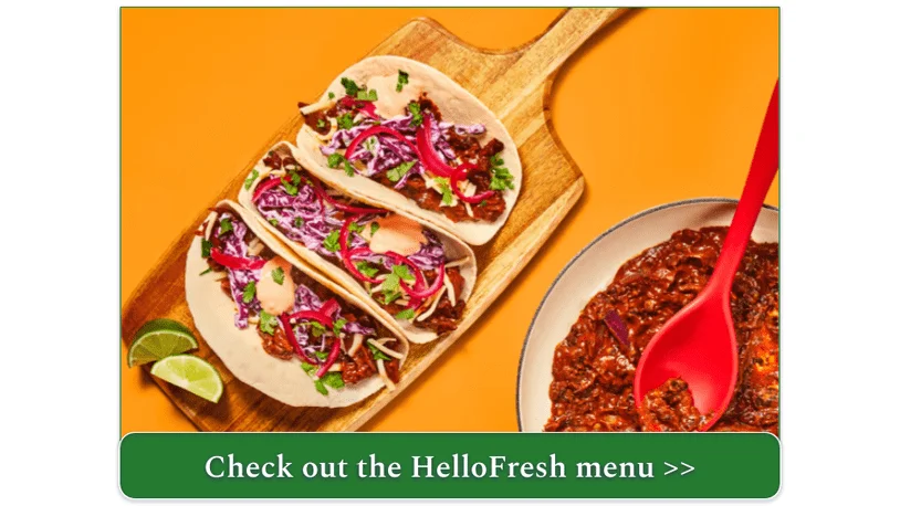 HelloFresh's One-Pan Chicken & Black Bean Tacos with Creamy Slaw, Pickled Onion & Red Pepper Crema