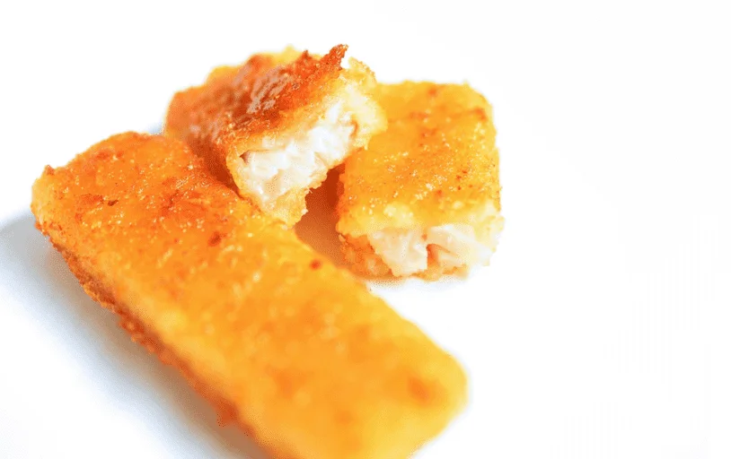 Fish sticks with a white background