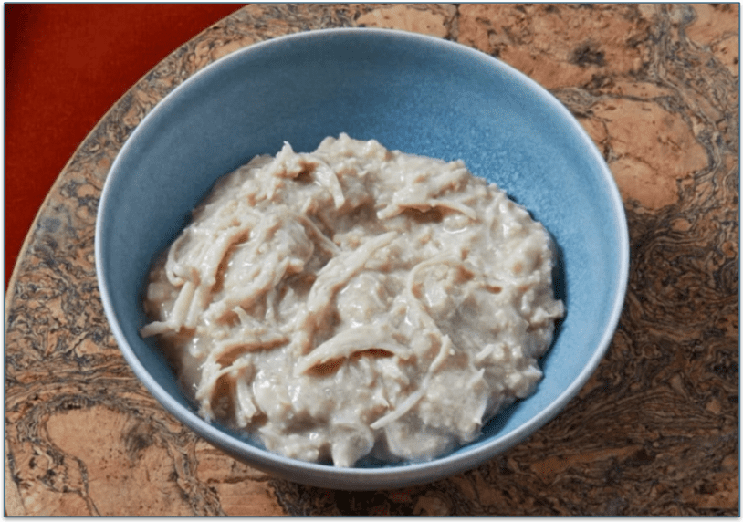 Image of the Chicken & Turkey shreds in broth recipe from Cat Person