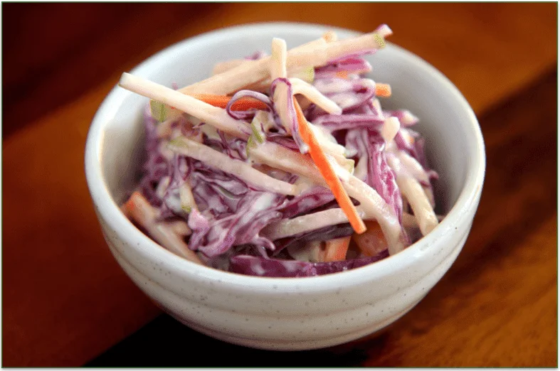 Bowl of creamy coleslaw