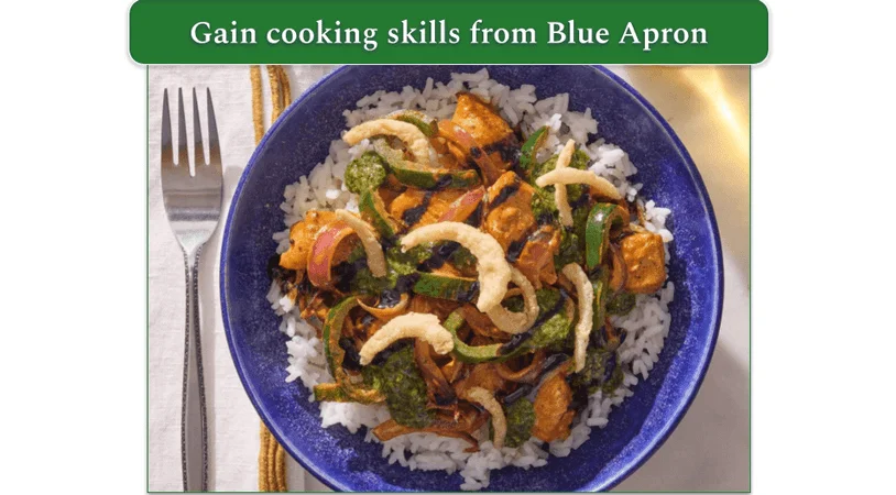 Blue Apron's 15-Minute Curry Chicken & Vegetables dish