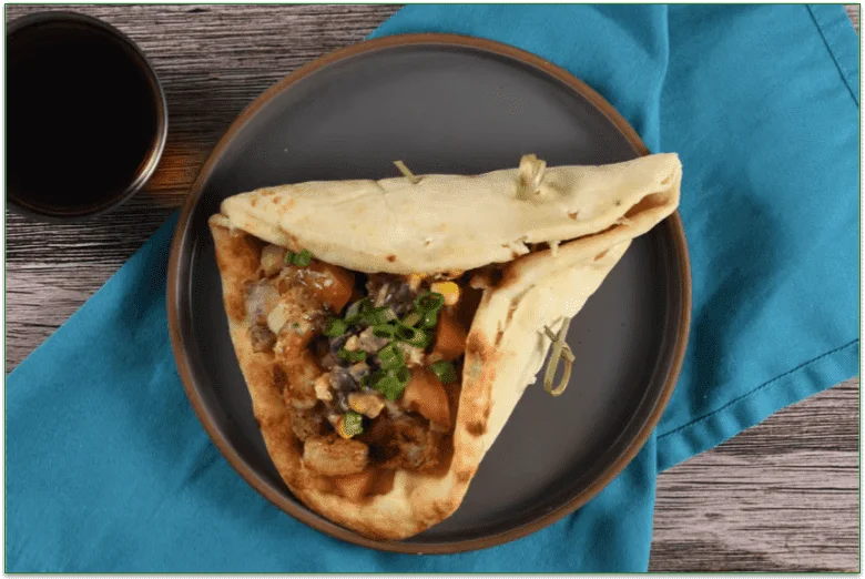 The Not-So-Flaco Giant Naan Potato Taco from Home Chef