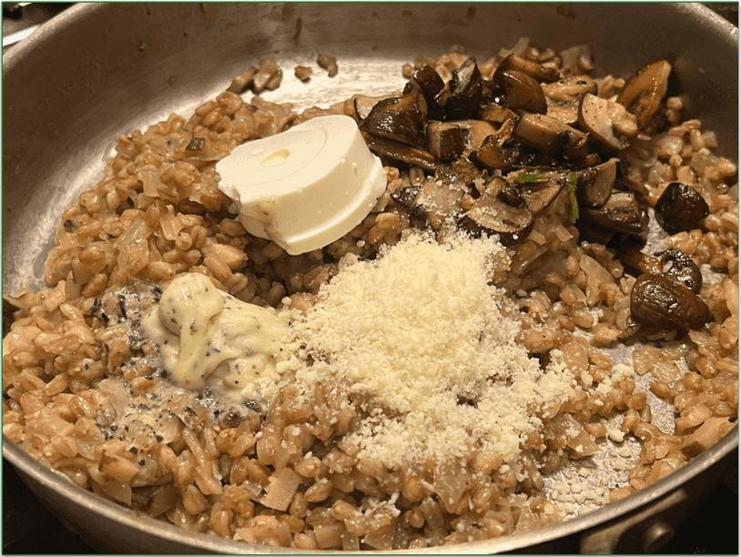 Reviewers own image of Mushroom Farrotto being prepared