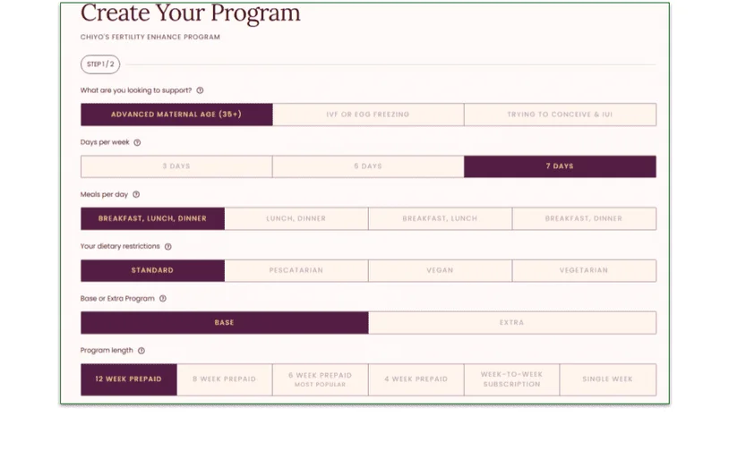 3: Customize your program using the available options