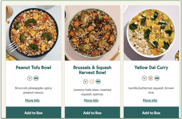 Mosaic's item selection screen