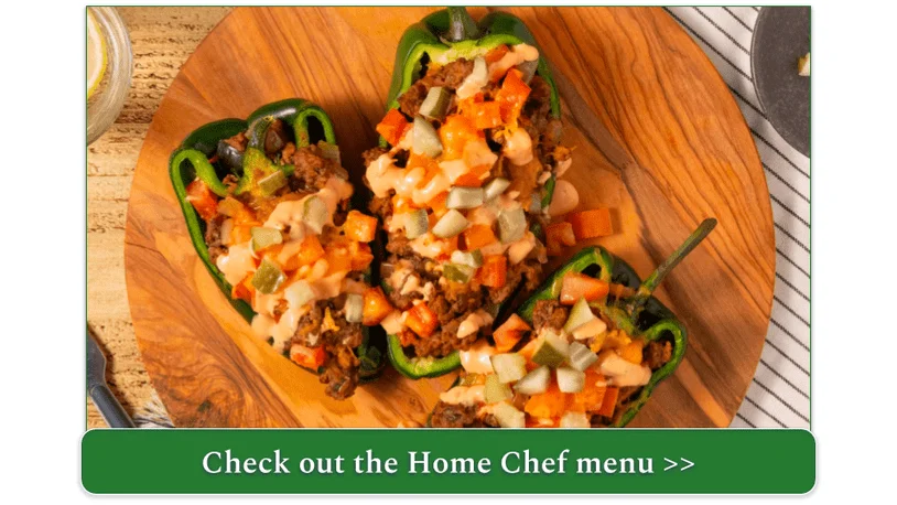 Home Chef's Beef Cheeseburger Stuffed Peppers