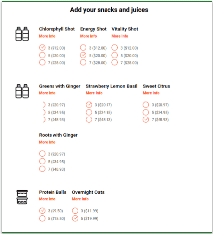 Choose extras and review your order