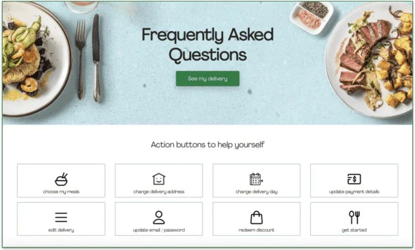 Screenshot of the FAQ page.