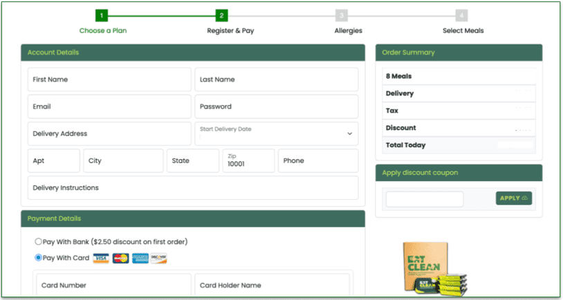 3: Complete your address and choose a payment option
