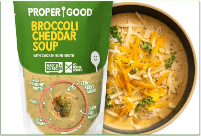 Broccoli Cheddar Soup is low in sodium
