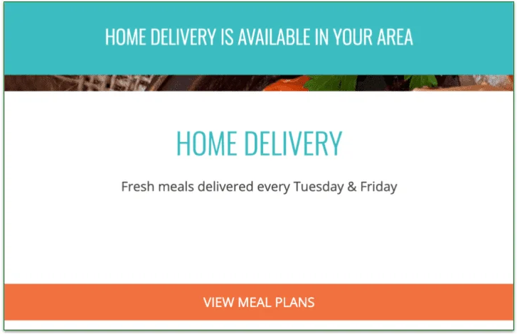Diet-to-Go's home delivery schedule