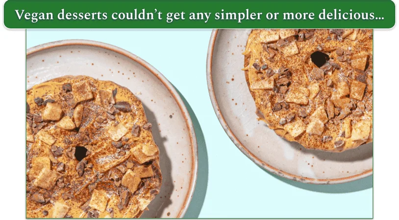 peanut butter and chocolate banana bagels from purple carrot