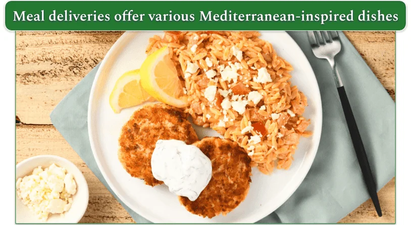 Home Chef's Salmon Cakes with Lemon Dill Crema