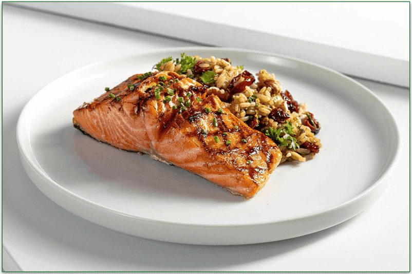 Salmon and wild rice from the Clean Eating plan