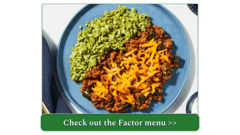 Keto Poblano Bowl with Roasted Broccoli "Rice" & Scallion Sour Cream by Factor