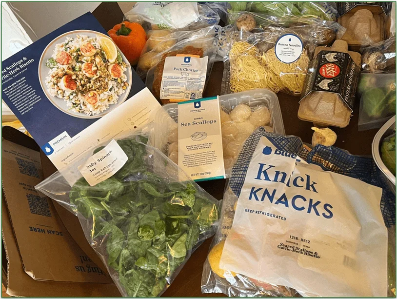 Unpacked Blue Apron order