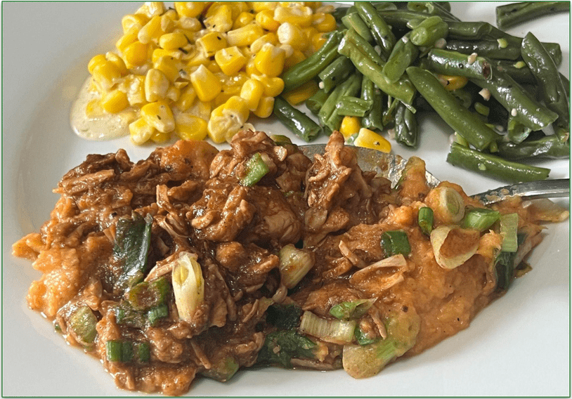 Factor’s Shredded BBQ Chicken & Sweet Potato Mash