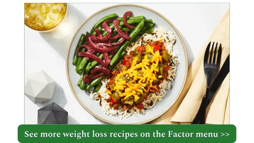 Stuffed Pepper Casserole with Roasted Green Beans (460 calories)