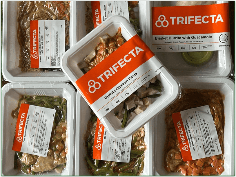A pile of sealed Trifecta meals