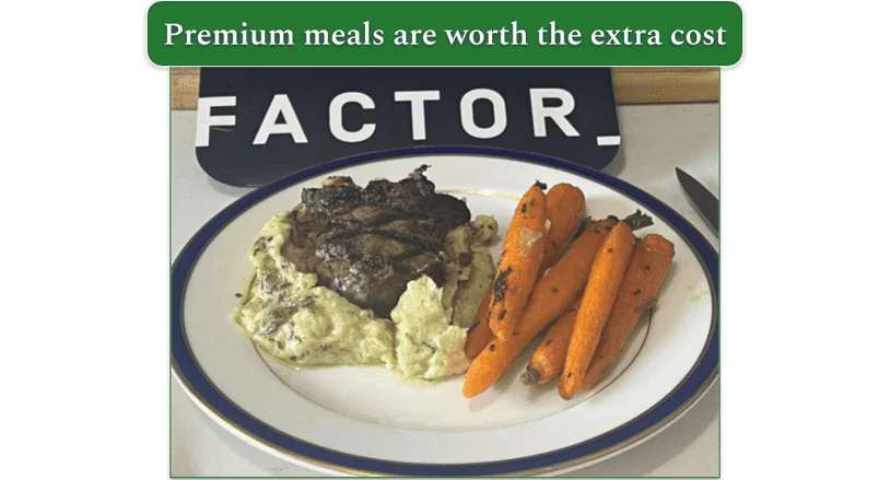 Image of truffle butter filet mignon from Factor as prepared by our reviewer