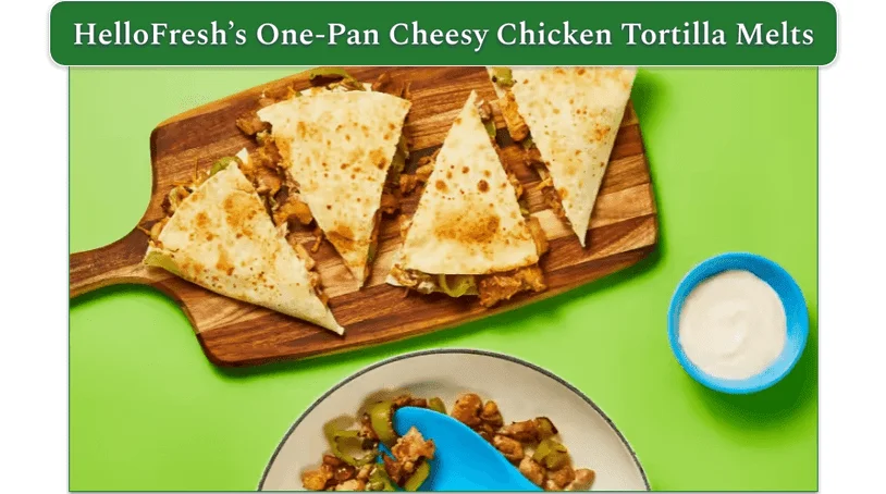 HelloFresh's One-Pan Cheesy Chicken Tortilla Melts