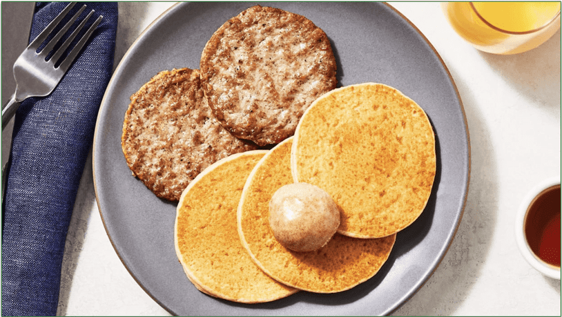 Factor's Pancakes & Sausage with Cinnamon Butter & Maple Syrup