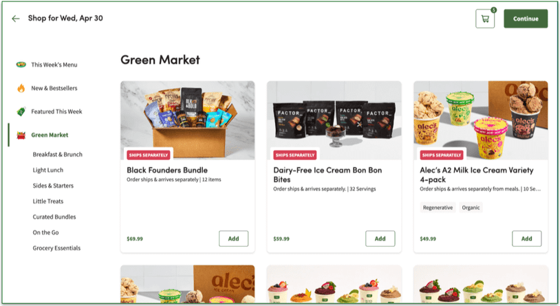 Green Chef offers a wide range of add-ons