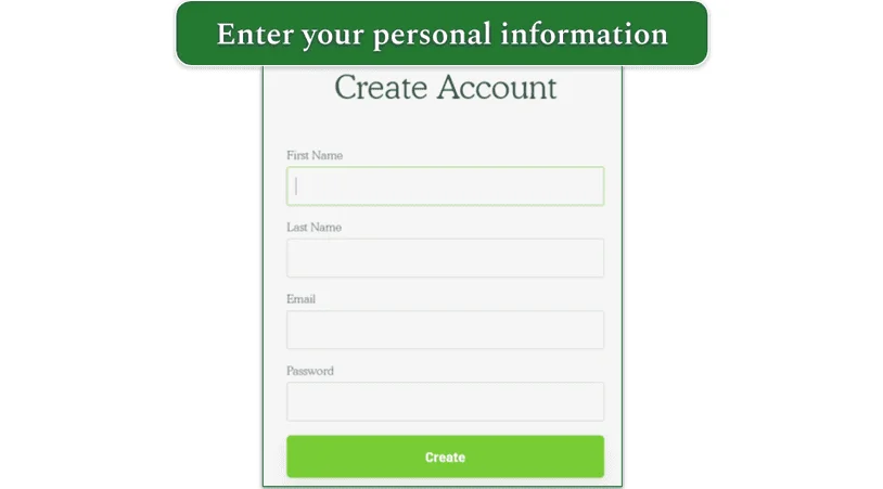 The Create Account page on the Get Joy website