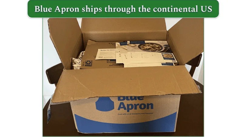 Opened Blue Apron delivery box