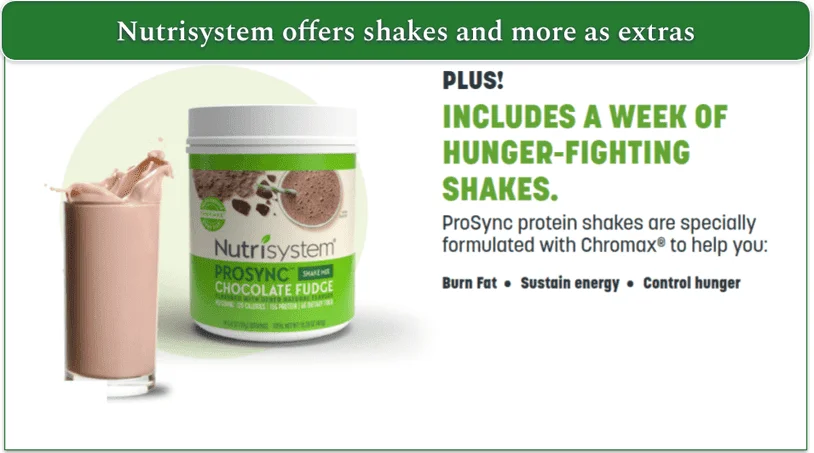 Nutrisystem also has several extras