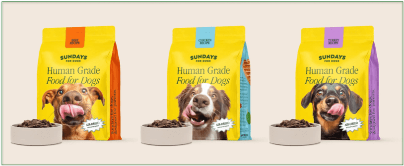 Image of all 3 recipes on Sundays with a box of food next to a bowl filled with food