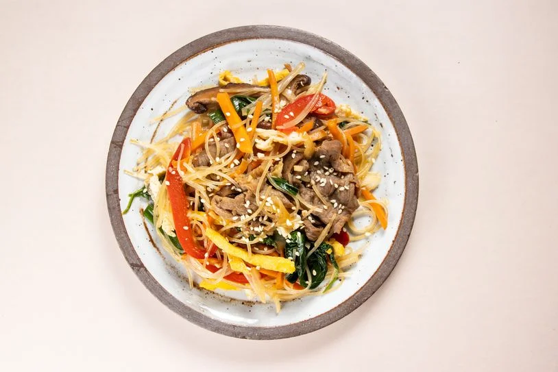 Japchae from a bird's eye view