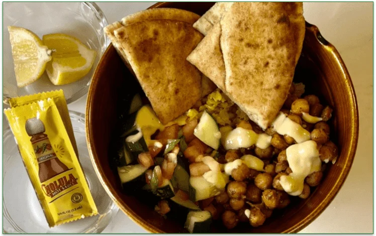 Hot sauce & lemon add a punch of flavor to this vegan dish