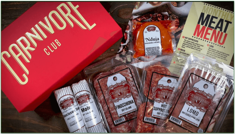 Carnivore club delivery box and contents